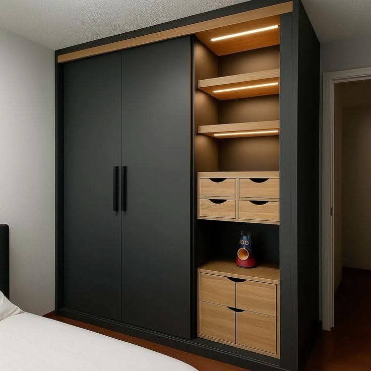 Quarto de casal com móveis modernos